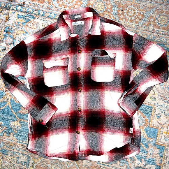 Hollister Red & Black Shacket - Picture 1 of 3